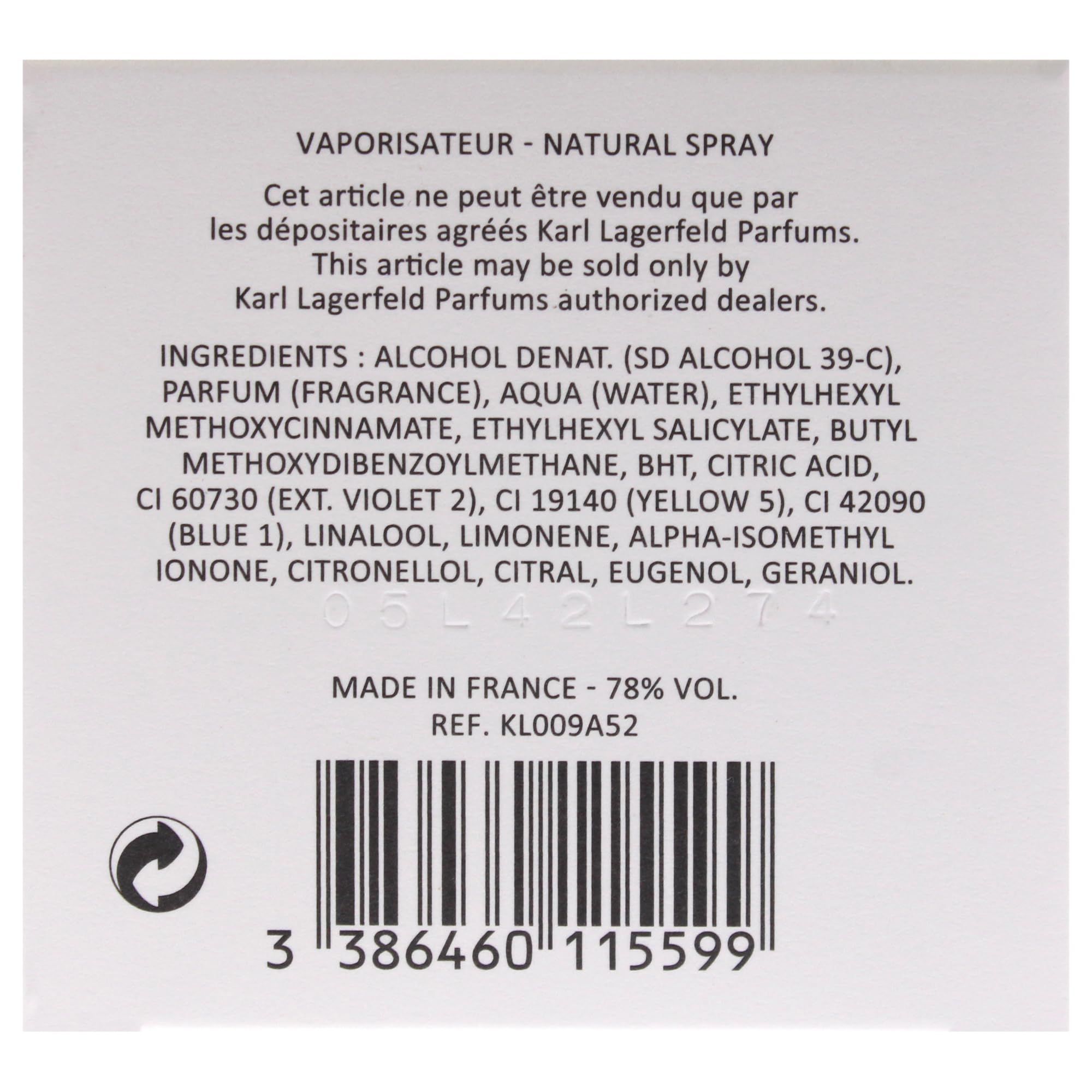 Karl Lagerfeld New York Mercer Street Eau de Toilette, Flakon neben der Verpackung.