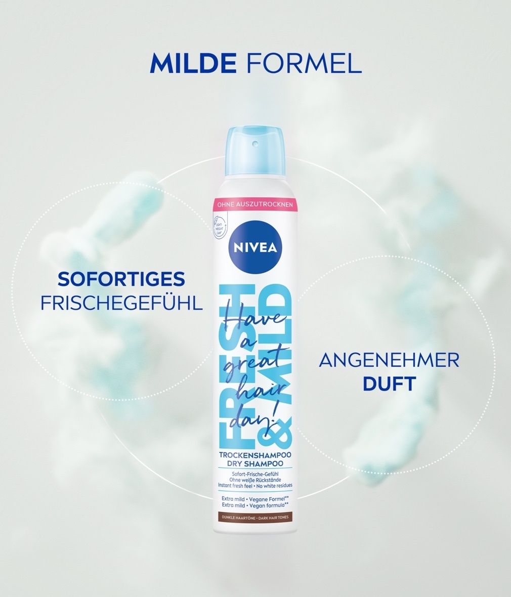 NIVEA Trockenshampoo Fresh & Mild Dunkle Haartöne