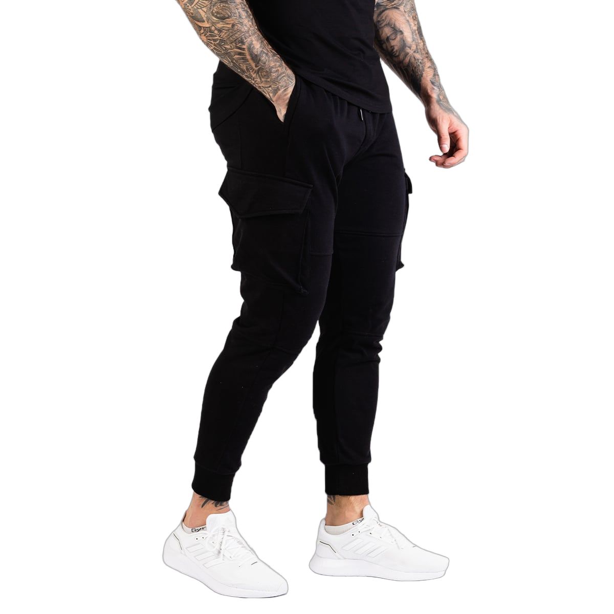 GymBeam Jogginghose Herren Slim Fit mit Kordelzug in Black