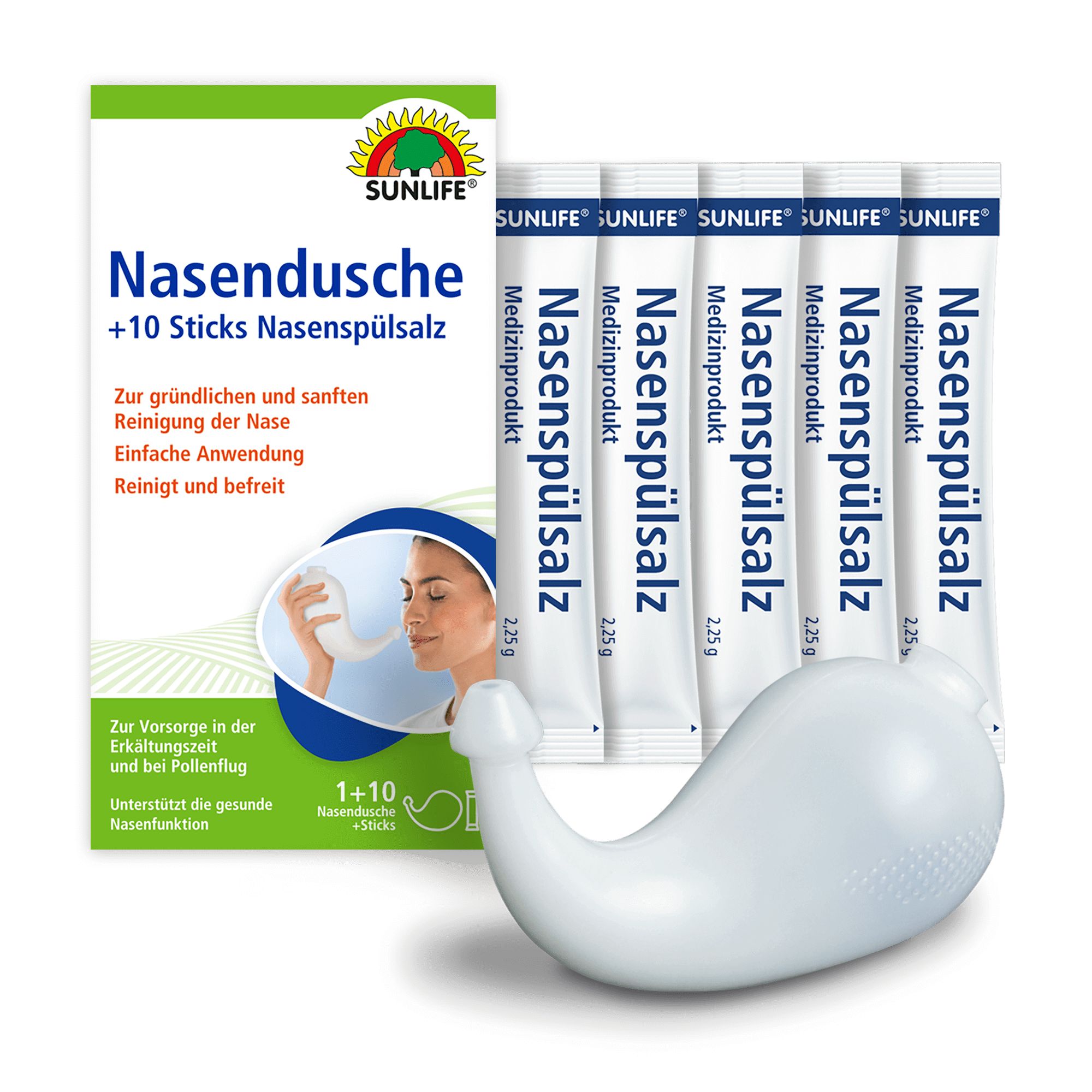 SUNLIFE® Nasendusche mit Nasenspülsalz