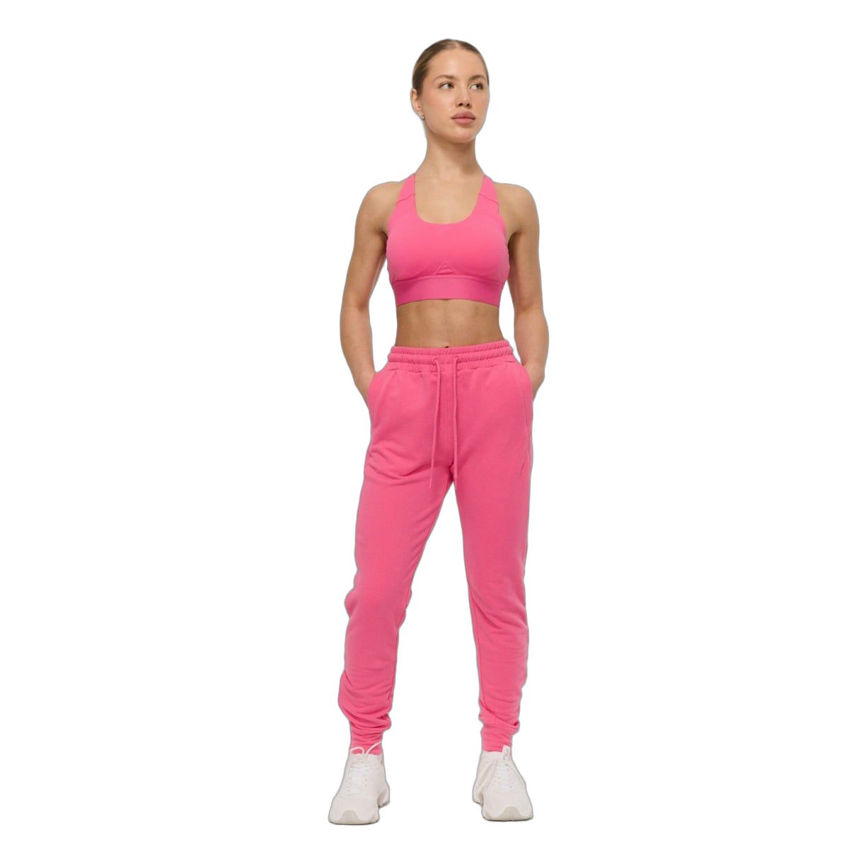GymBeam Jogginghose Damen slim mit Kordelzug und Reißverschlusstaschen Dragonfruit