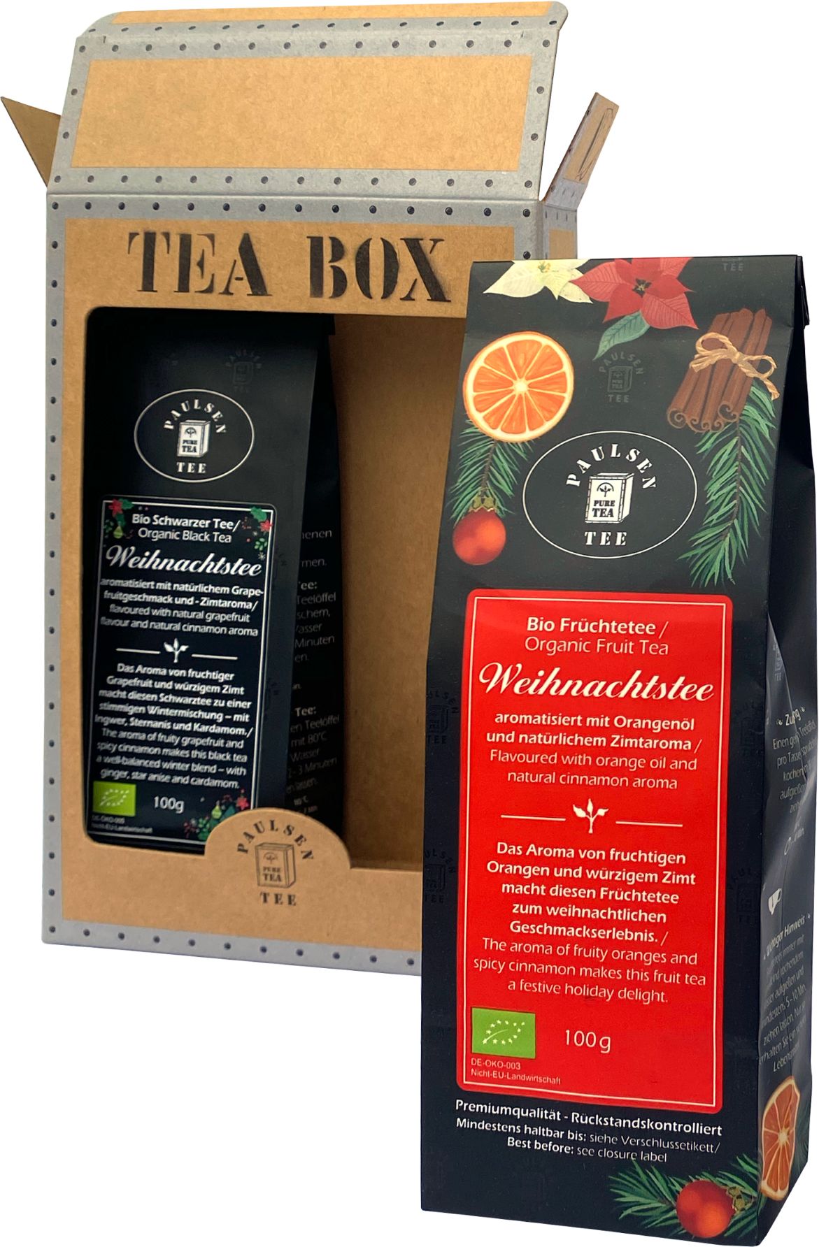 Paulsen Bio Weihnachtstee, schwarzer- und Früchtetee