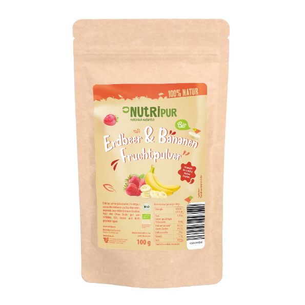 NutriPur gefriergetrocknetes Fruchtpulver, Erdbeer-Banane 100 g - Shop ...