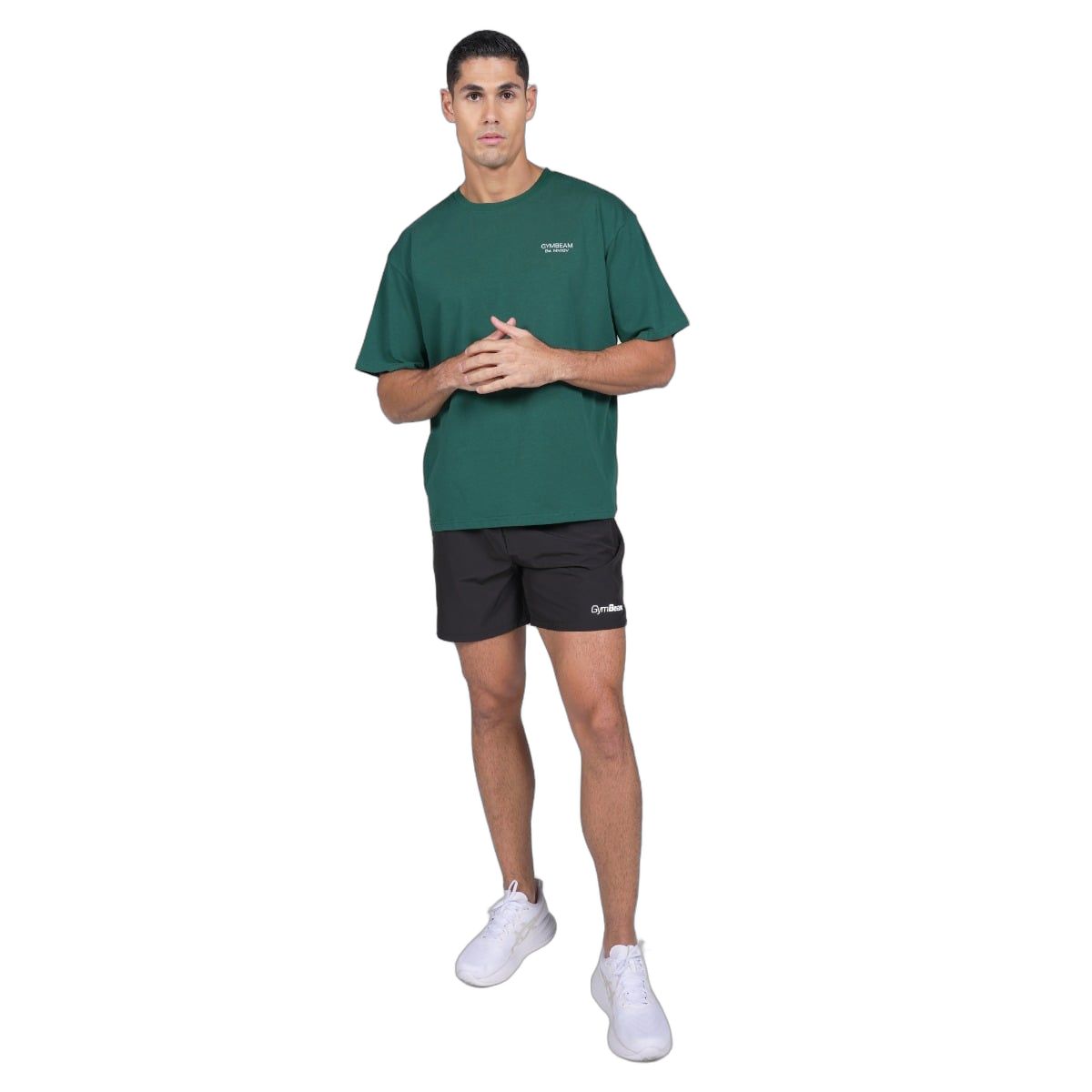 GymBeam T-Shirt Herren Oversized Kurzarm Lifting Heavy Forest