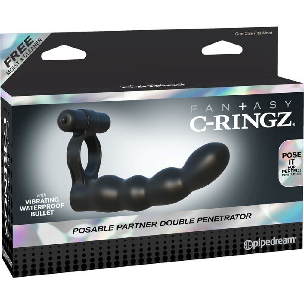 Vibrierender Penisring „Posable Partner Double Penetrator“ | Fantasy C-Ringz