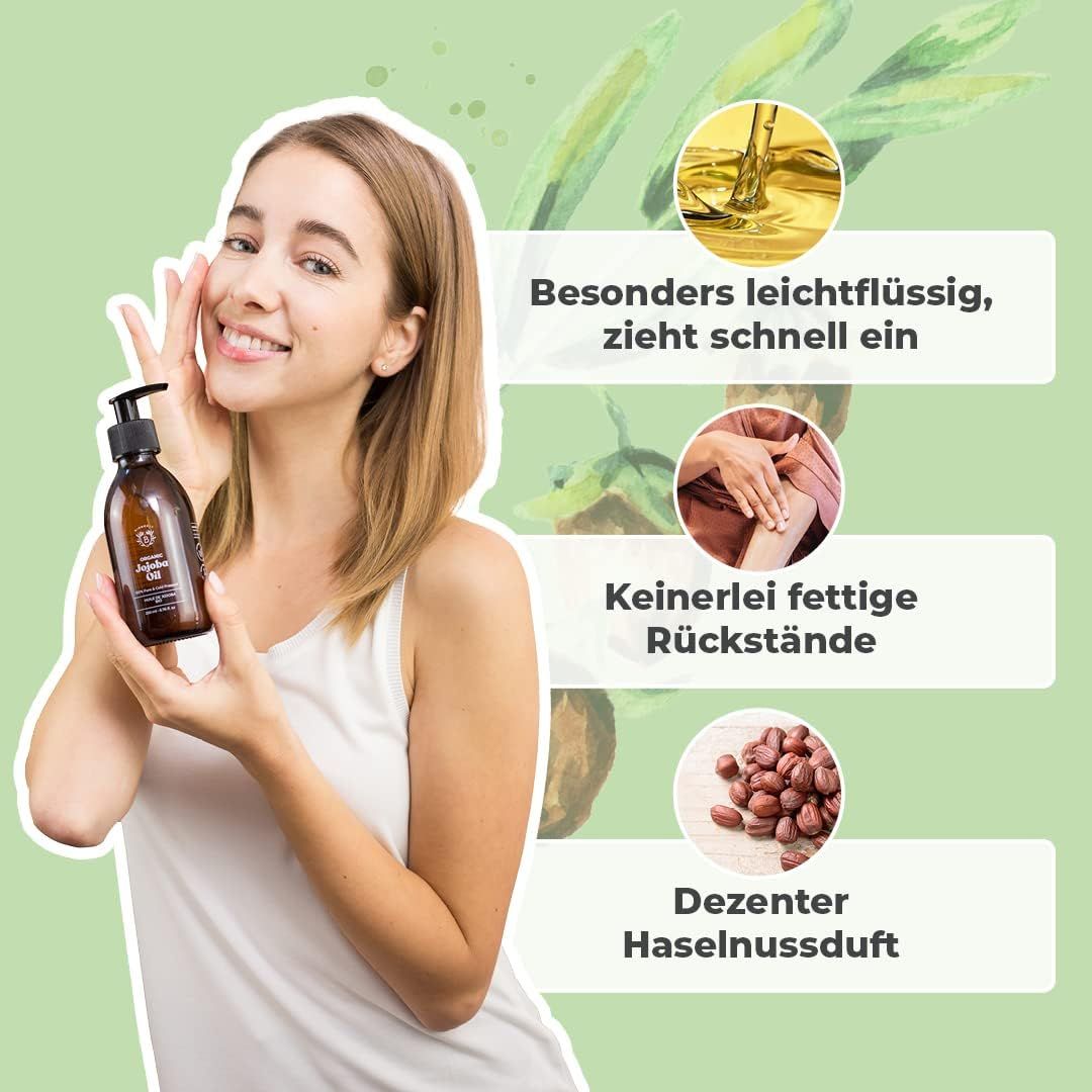 Bionoble Jojobaöl Bio 50ml - 100% Rein, Natürlich und Kaltgepresst