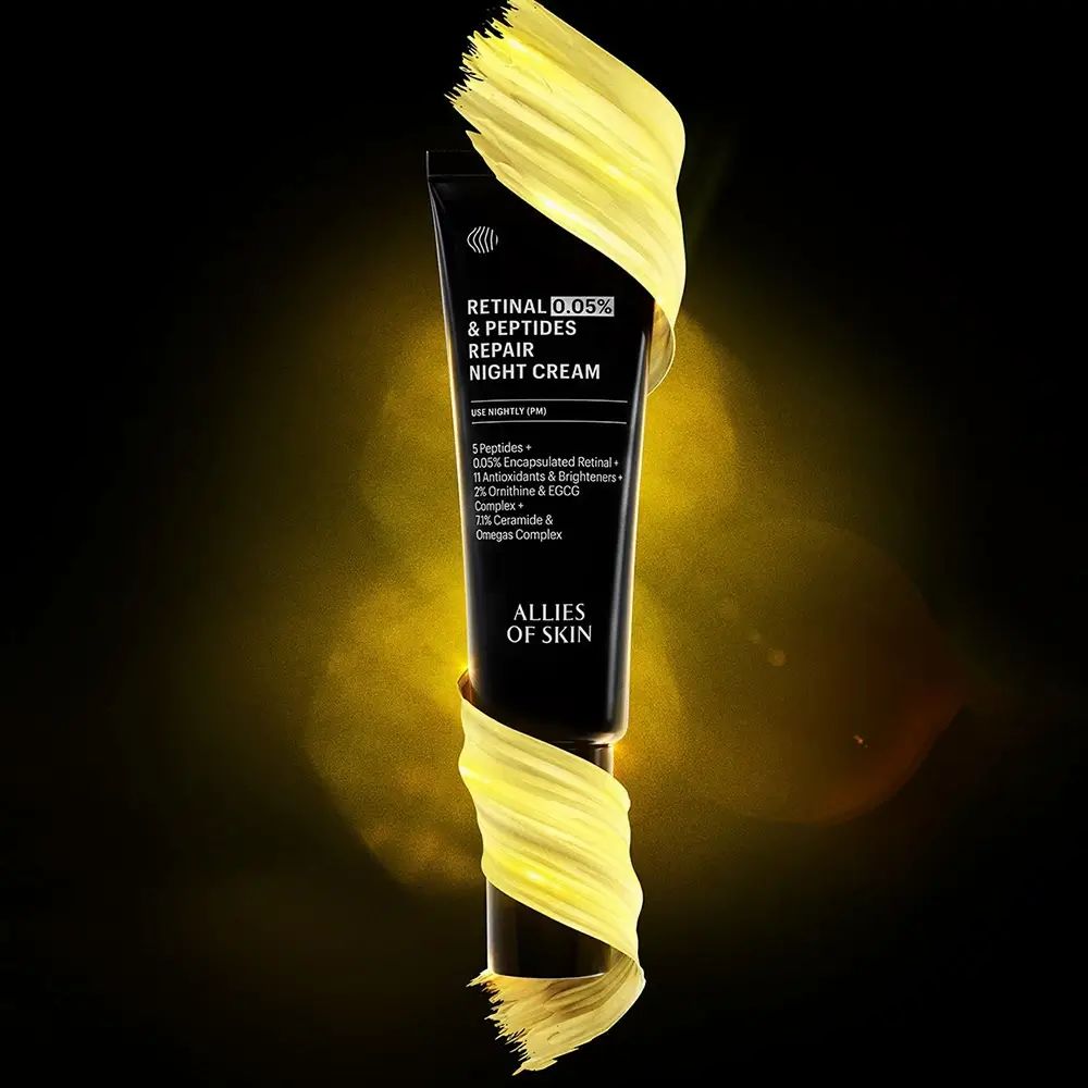 ALLIES OF SKIN Retinal 0,05 % & Peptides Repair Nachtcreme – straffend & verjüngend