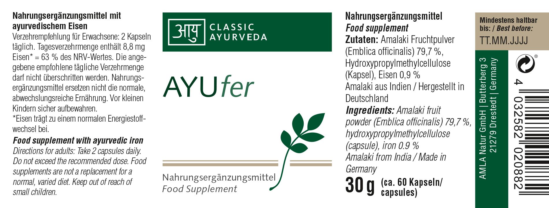 Classic Ayurveda - AYUfer 30 g