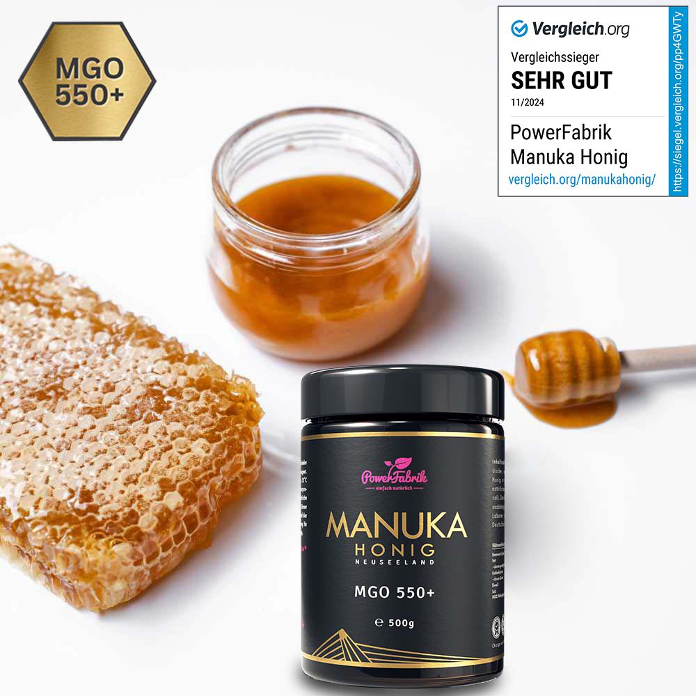 PowerFabrik Manuka Honig MGO 550+, im Glas