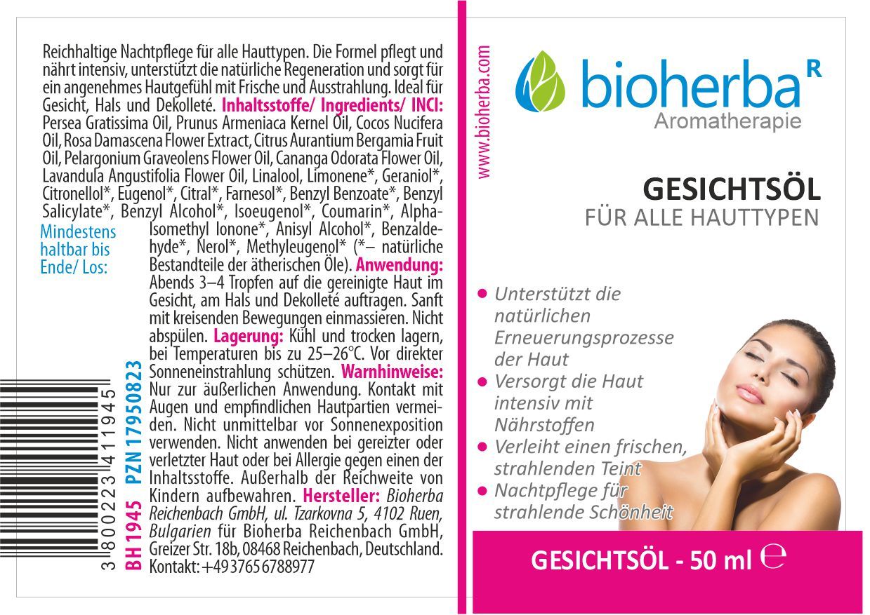 Gesichtsöl für alle Hauttypen 50 ml PZN 17950823