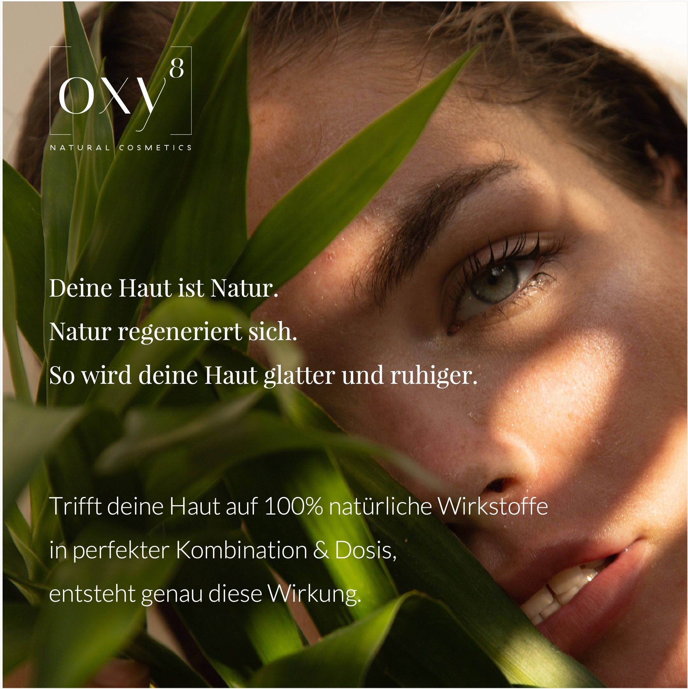 Frau mit Text: Über 300.000 verkaufte Produkte. Produktflasche.