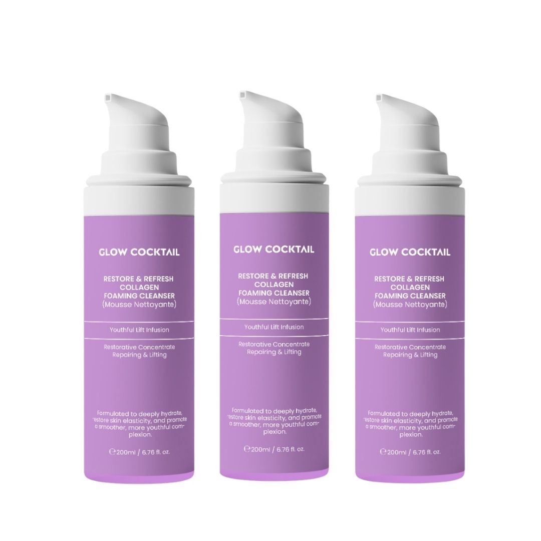 Glow Cocktail Trio detergente al collagene Restore & Refresh