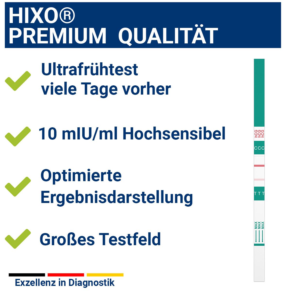 HIXO Schwangerschaftstest Ultrafrüh 10 mIU/ml (HCG)
