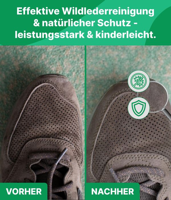 Emma Grün® Wildleder reinigen Set mit Reiniger & Imprägnierer