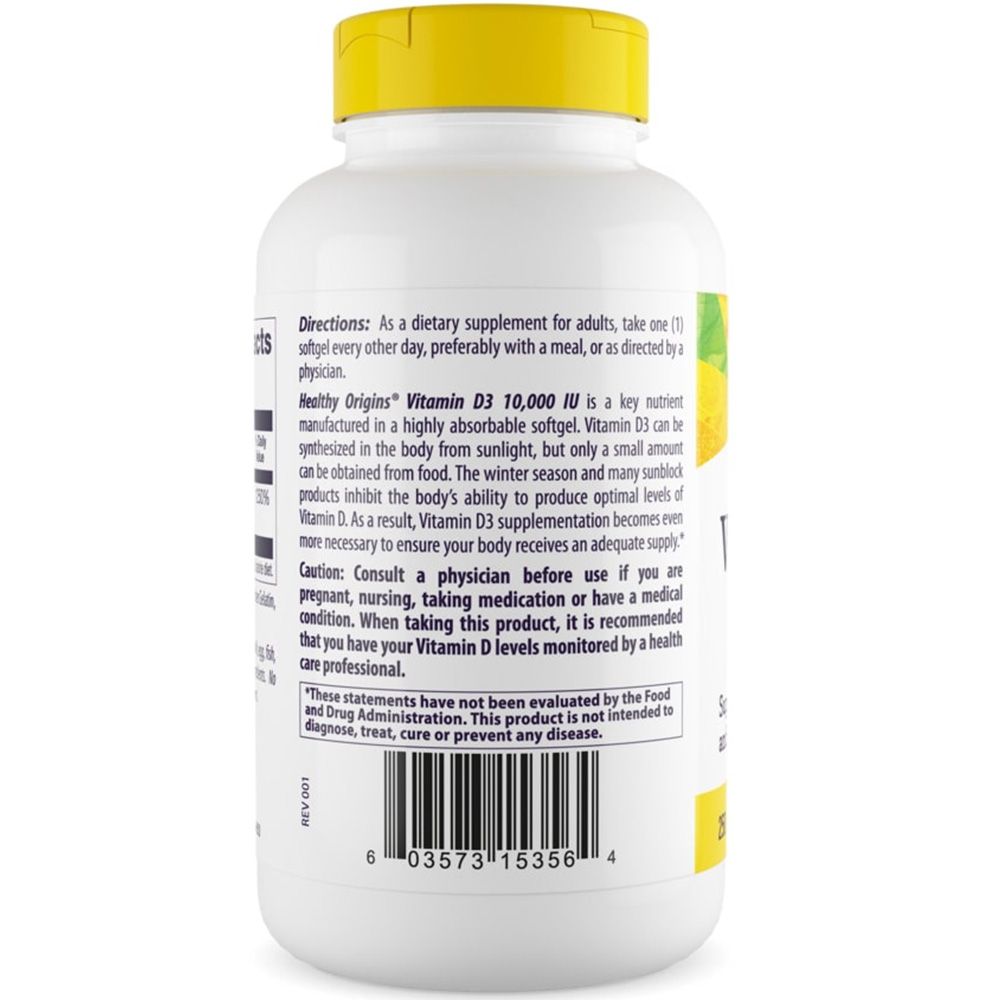 Rückseite der Vitamin D3 Flasche. Enthält Informationen zu Inhaltsstoffen und Anwendung. Barcode und Herstellerinformationen.
