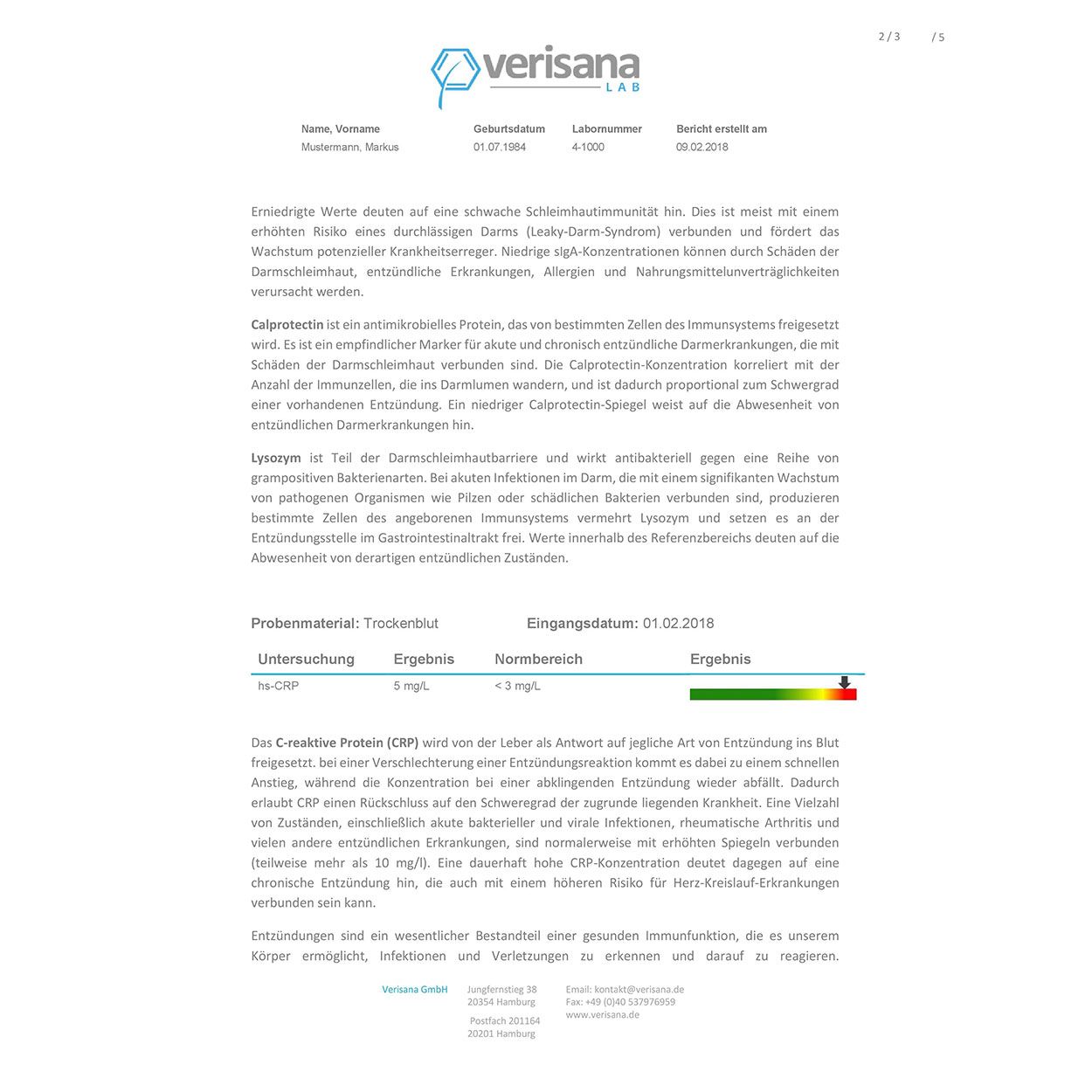 Verisana Keto Entzündungstest