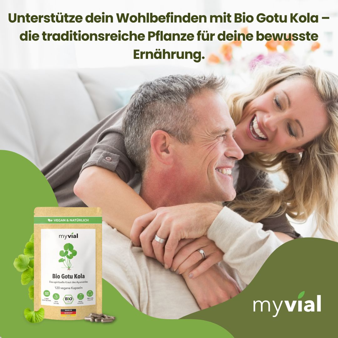 myvial® Bio Gotu Kola Kapseln - 120 Stück Centella asiatica (Tigergras, Brahmi) - vegan