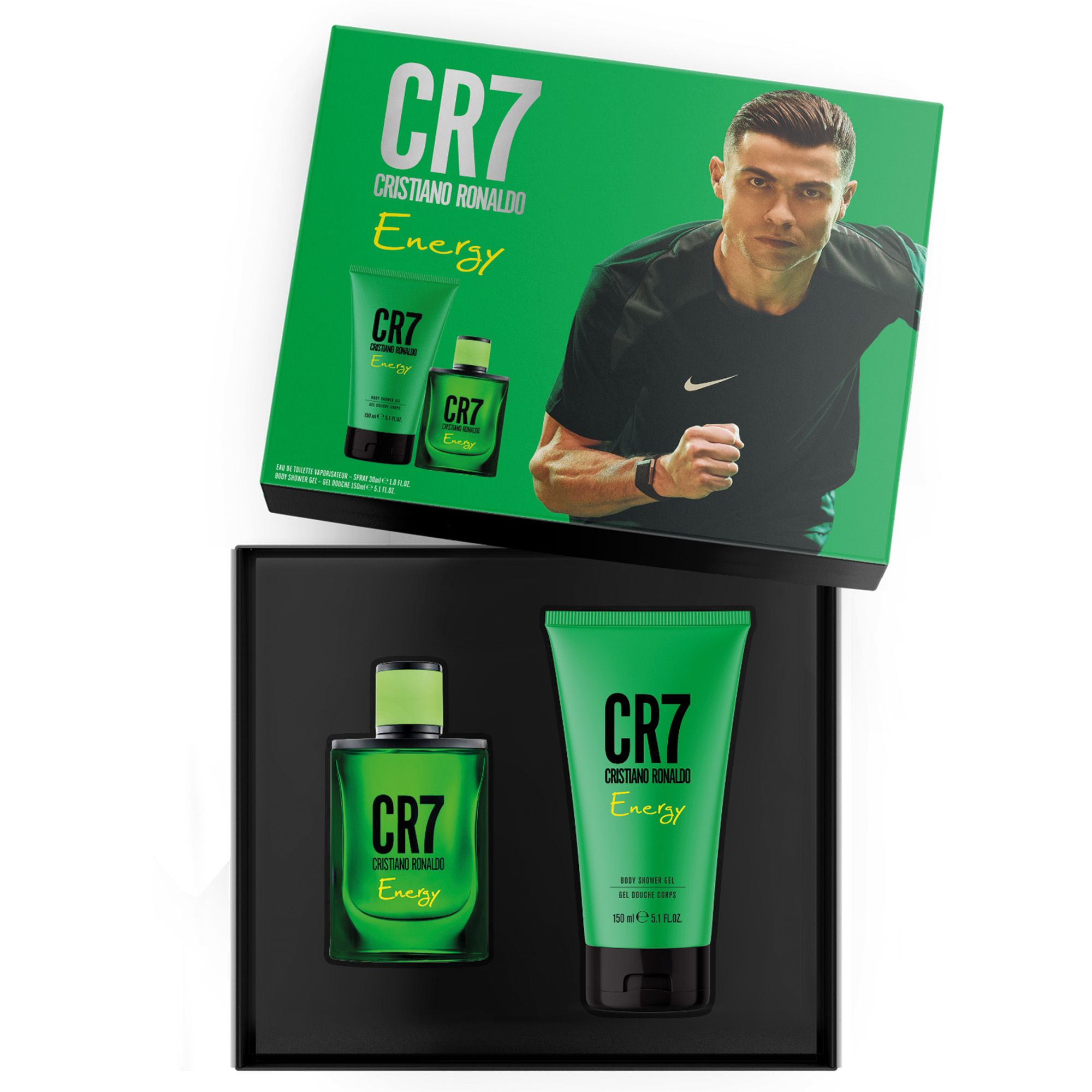 Cristiano Ronaldo CR7 Energy Geschenkset Eau de Toilette Shower Gel Herren Duftset Sportlich 180 ml