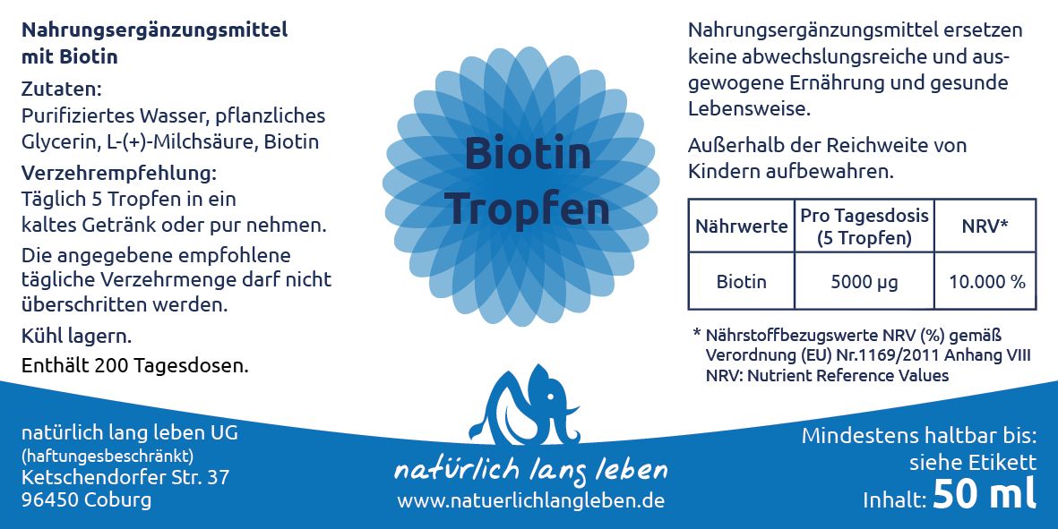 natürlich lang leben Biotin Tropfen 50 ml