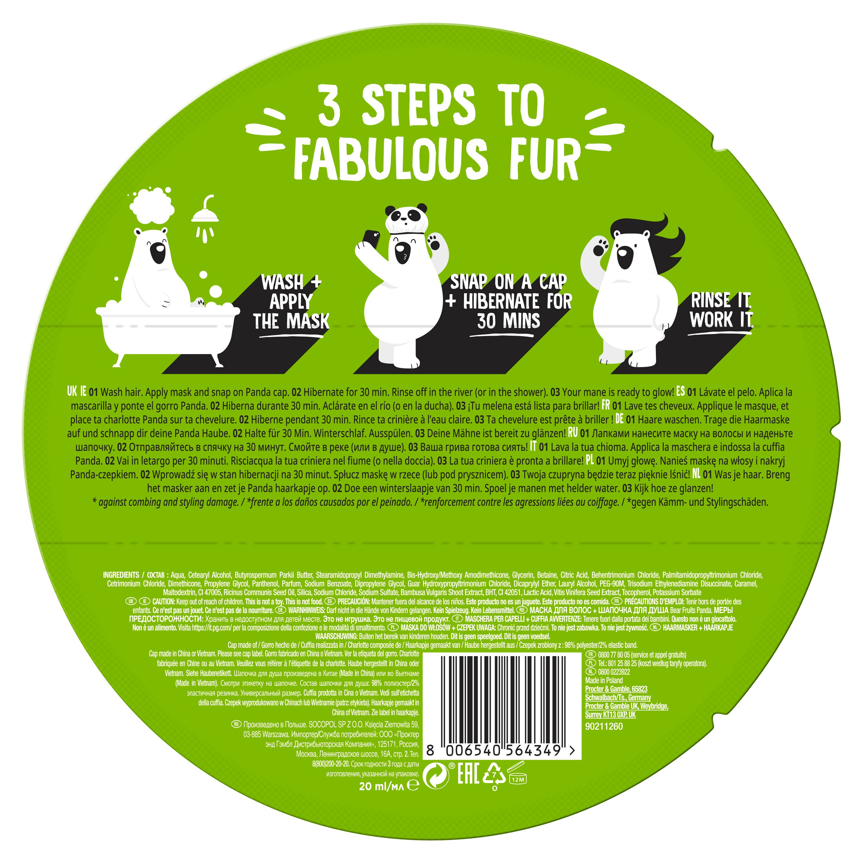 Bear Fruits - Haarmaske "Panda"