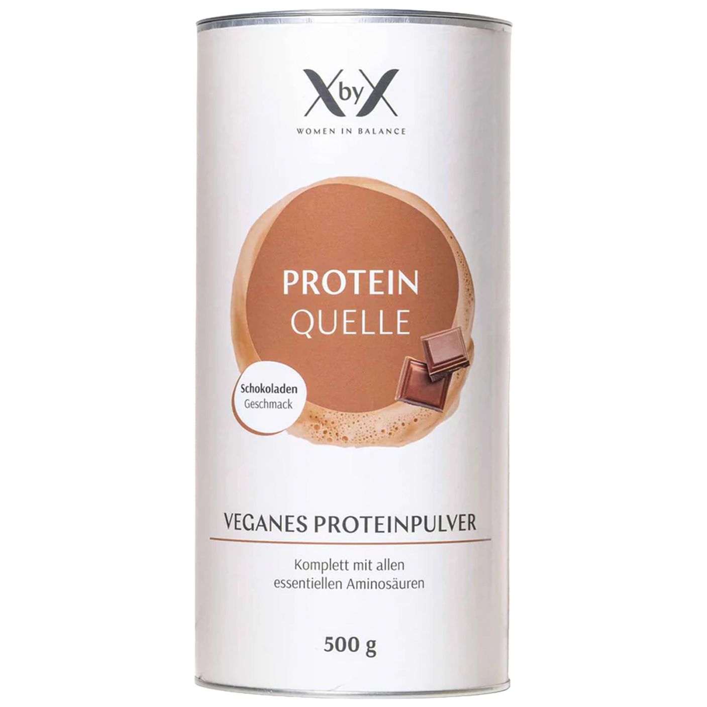 XbyX® Protein Quelle Schokolade - veganes 3K Proteinpulver für Frauen ab 40 - Zuckerfrei