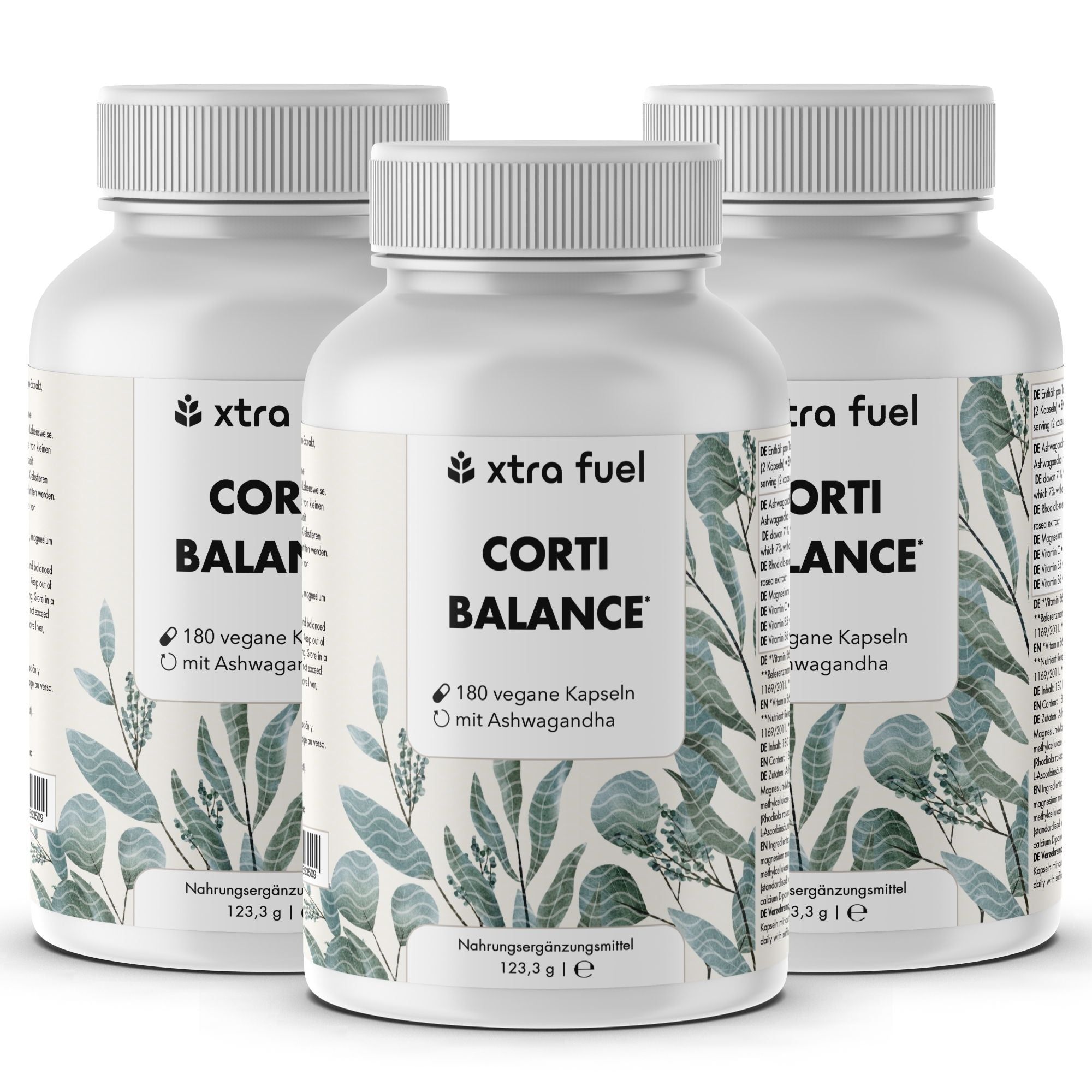 Xtra Fuel Corti Balance - Nährstoffmix mit Ashwagandha (7 % Withanolide), Rhodiola & Vitamin B6 369 g Kapseln