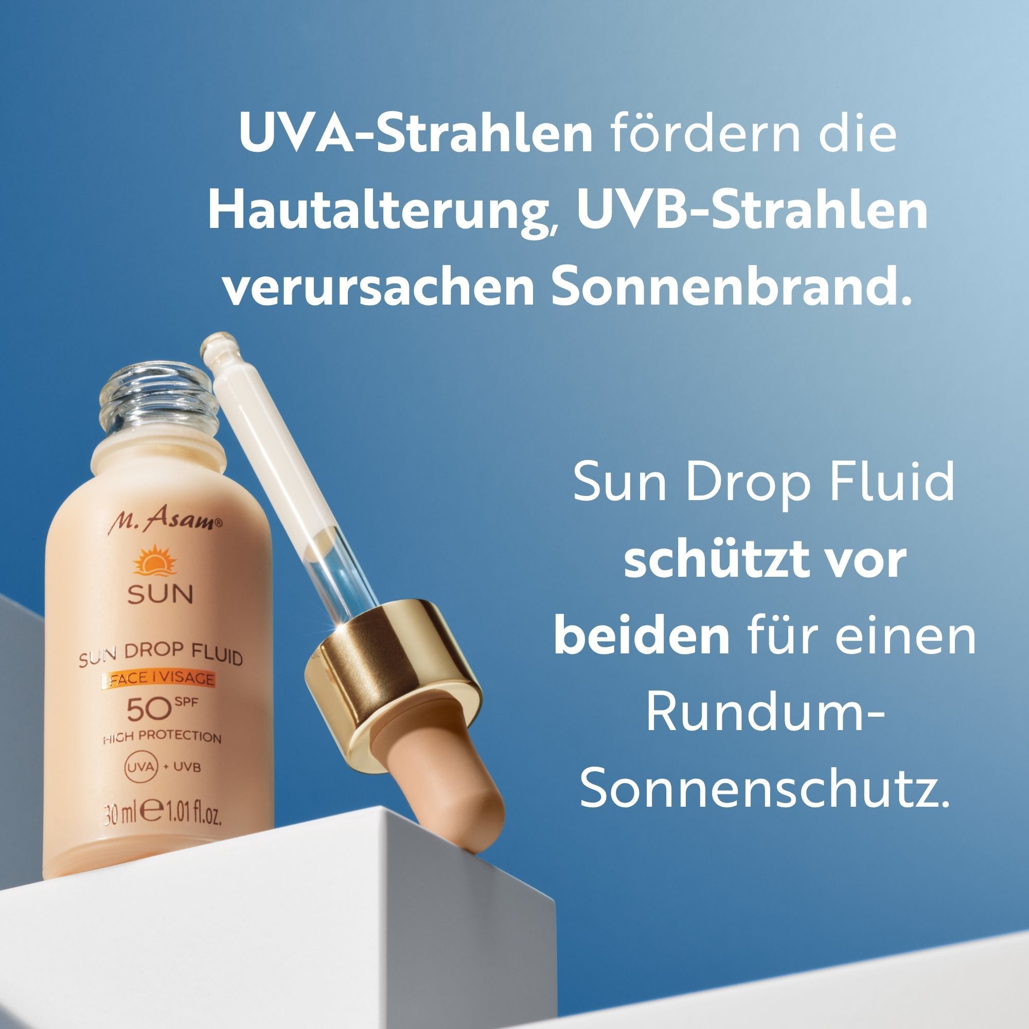 M. Asam SUN Drop Fluid Sonnenschutz Serum Gesicht LSF 50