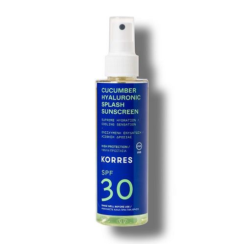 Korres Cucumber Hyaluronic Splash Sonnenschutzspray für Gesicht+Körper Spf30