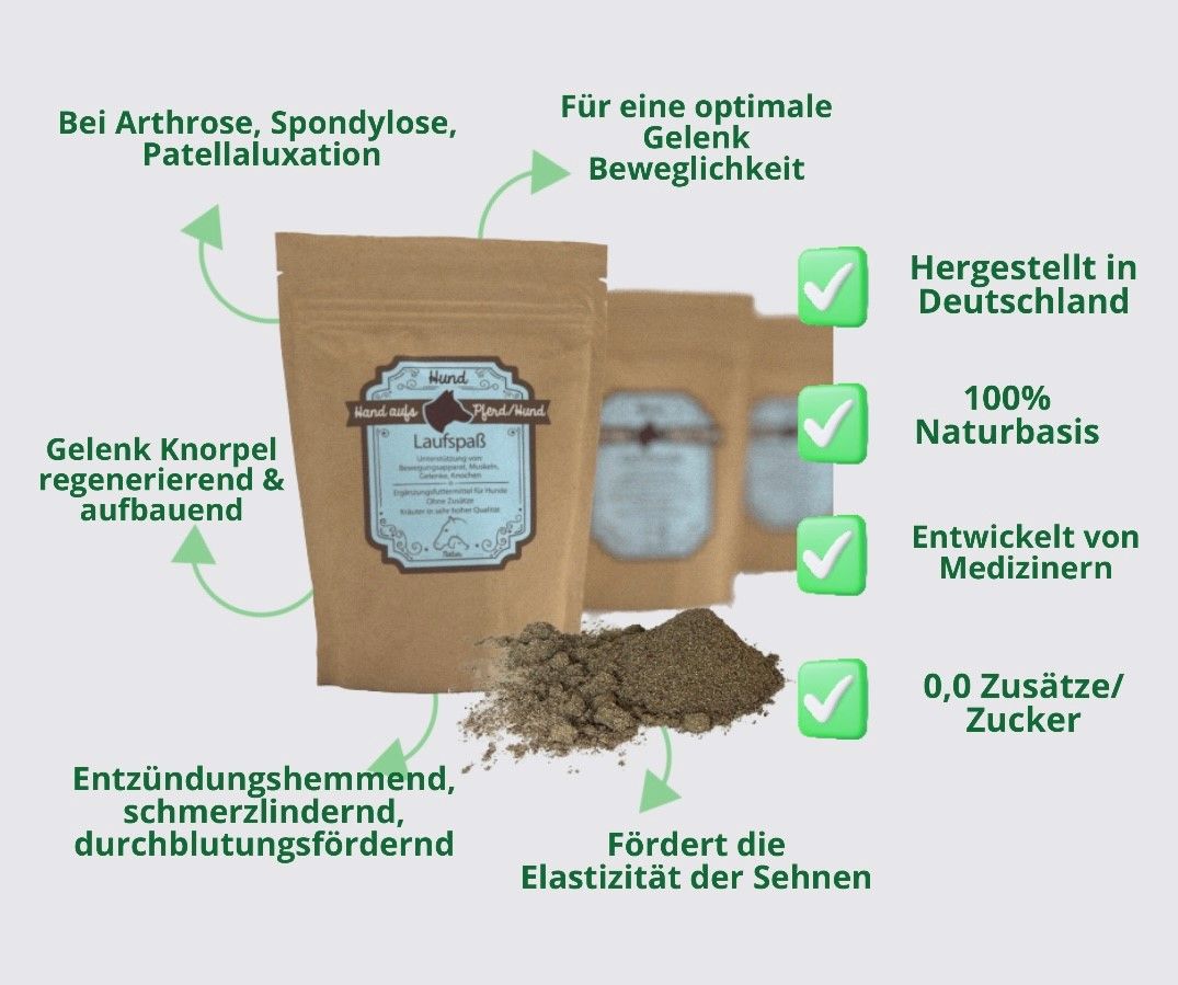 Hand aufs Pferd/Hund Arthrose Kräuter Laufspaß