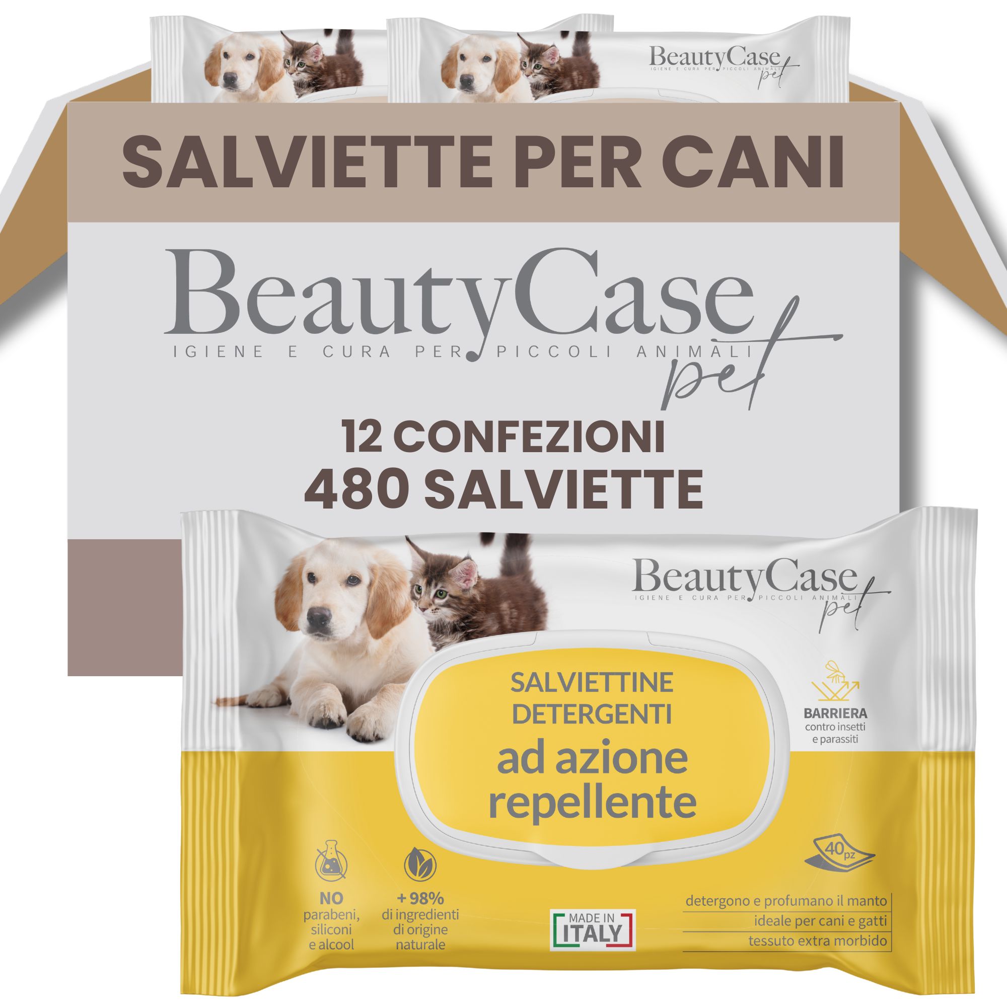 Salviette Detergenti Animali ad Azione Repellente