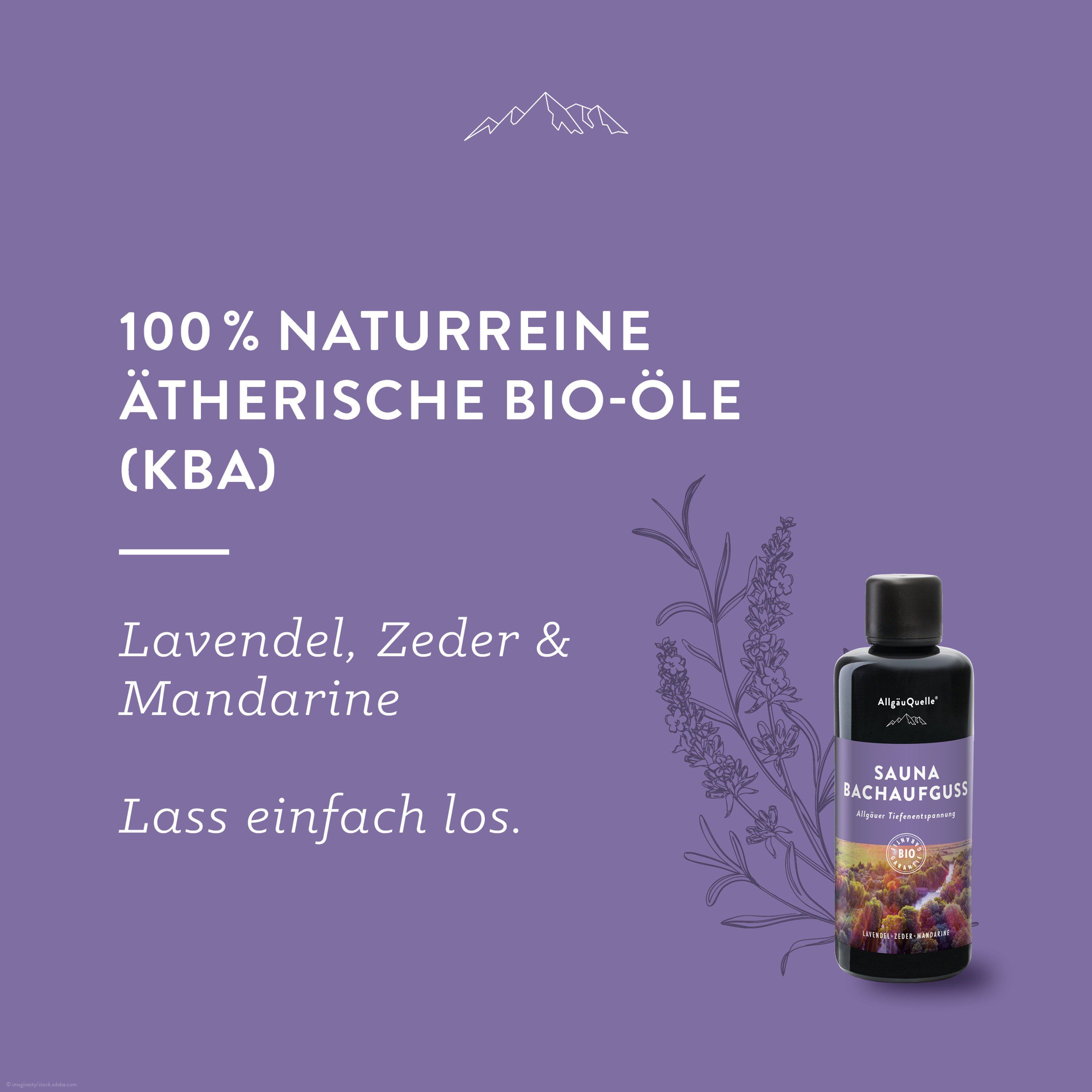 AllgäuQuelle Sauna Bachaufguss: Bio Aufgussmittel Entspannung, Saunaduft Lavendel, Zeder, Mandarine