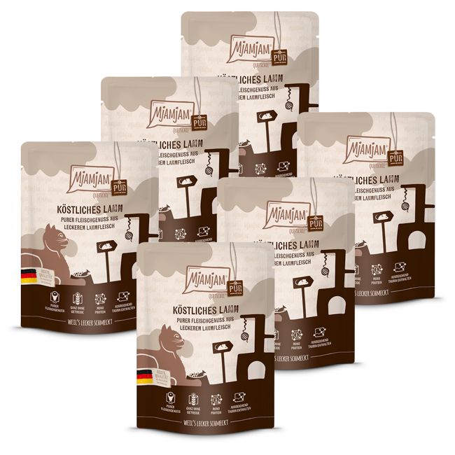 MjAMjAM - Quetschie Purer Fleischgenuss köstliches Lamm pur 6x300 g Futter
