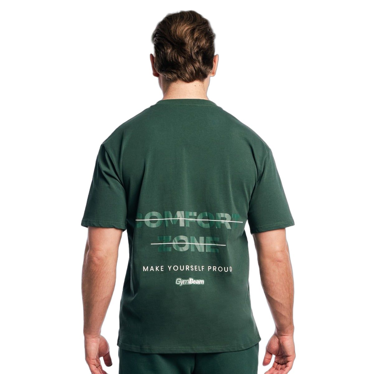 GymBeam T-Shirt Herren Zone oversized mit Rückenprint in Waldgrün 1 St