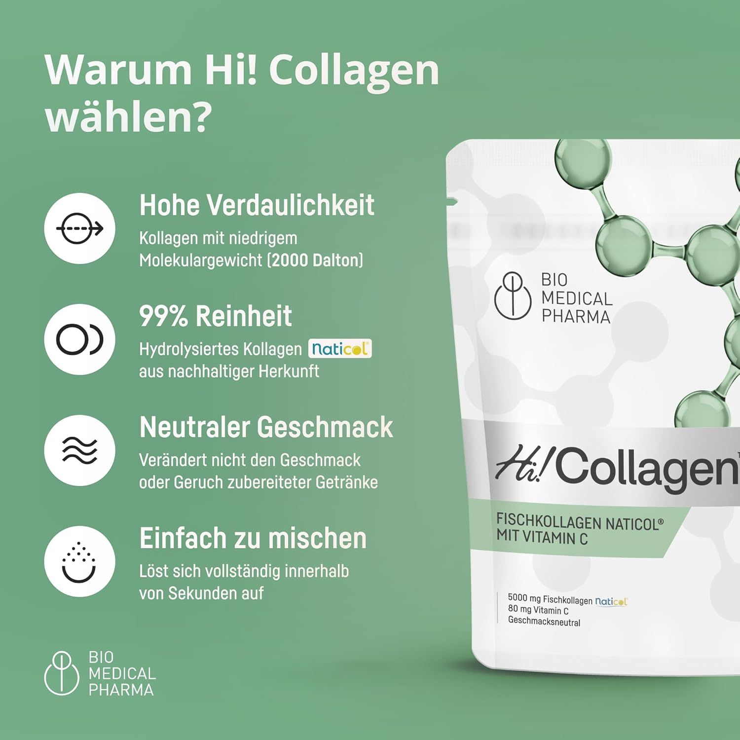 Bio Medical Pharma Marine Kollagen Pulver mit Vitamin C