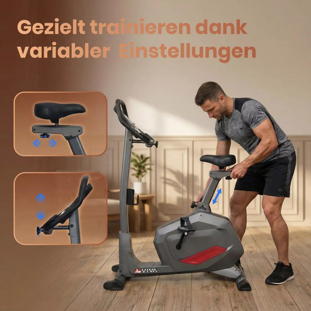 Mann verstellt Sitzhöhe am AsVIVA Ergometer Smart Fit H22.