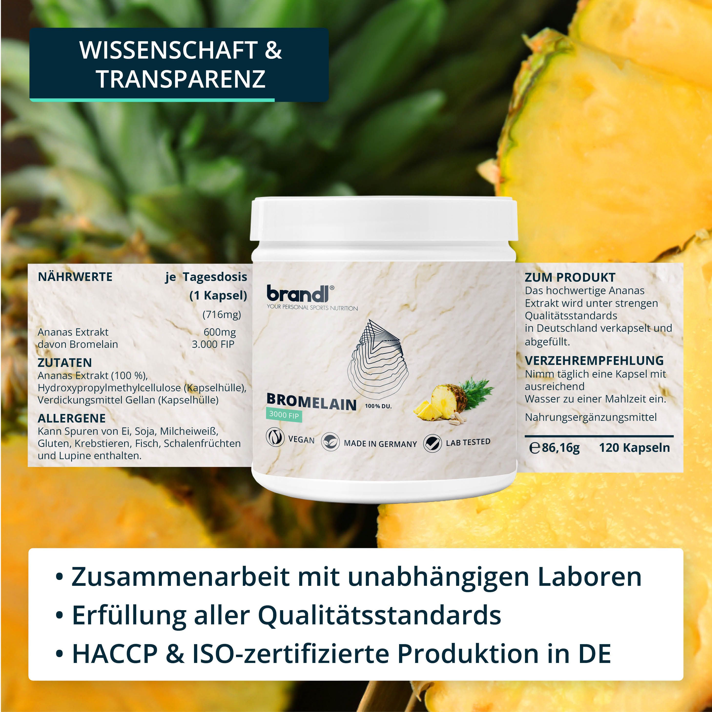 brandl® Bromelain Natürliche Enzyme aus der Ananas 120 St Shop Apotheke
