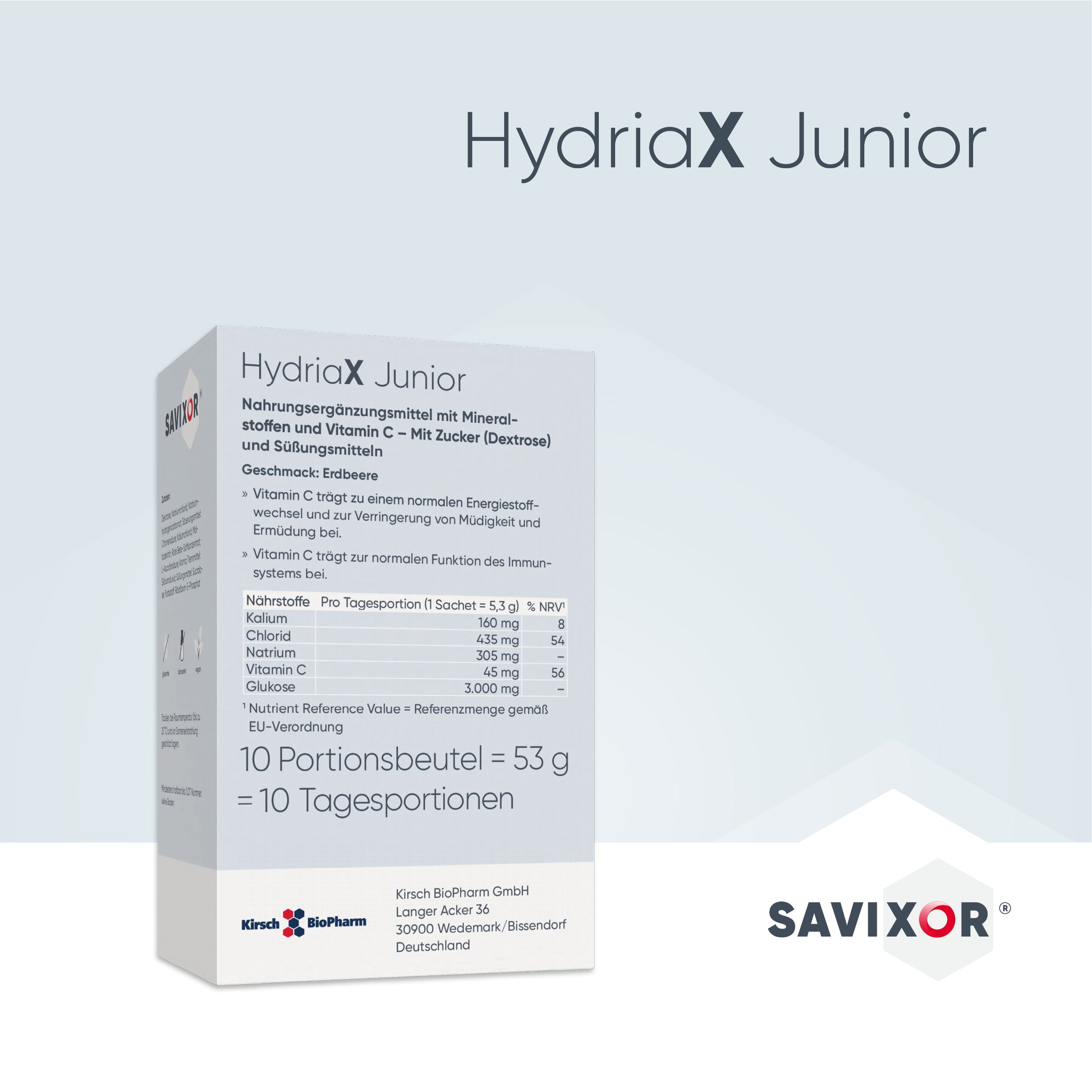 Savixor HydriaX Junior Elektrolyte Pulver für Kinder