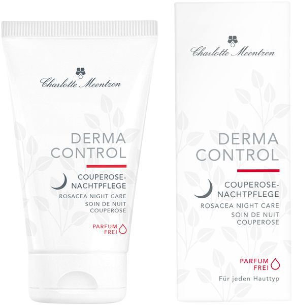 Charlotte Meentzen Derma Control Couperose Nachtpflege Tube und Verpackung. Weiß, Produktinformationen.