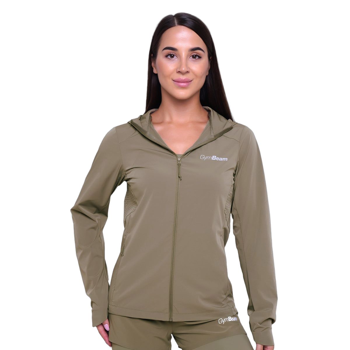 GymBeam Jacke Damen Slim mit Kapuze und Reißverschluss Pulse Vetiver 1 St