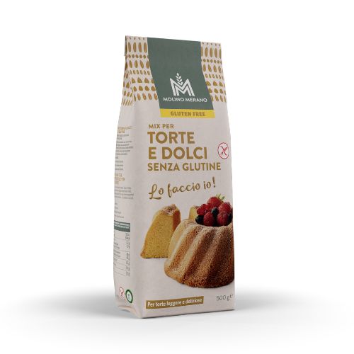 Glutenfreie Backmischung für Kuchen und Süßspeisen von Molino Merano, 500g.