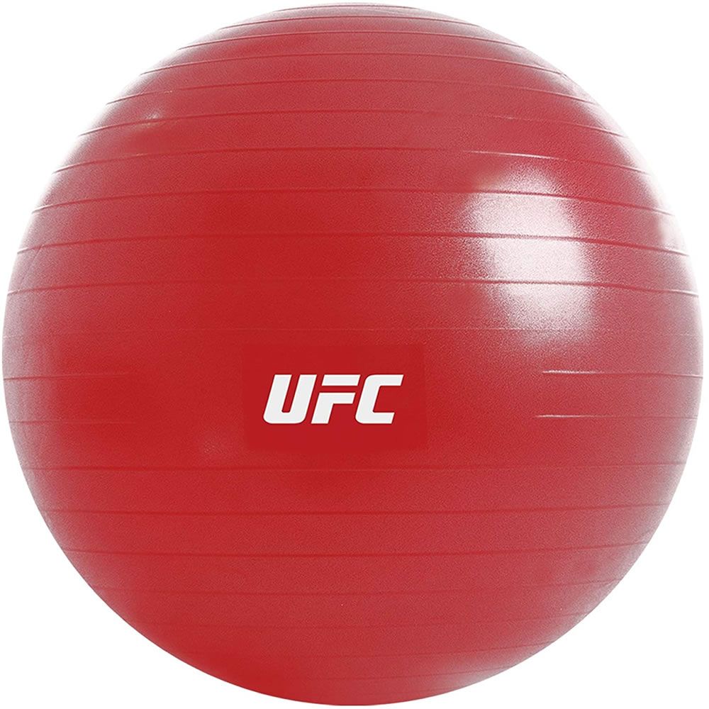 Roter Gymnastikball mit UFC-Logo. Durchmesser ca. 65 cm.