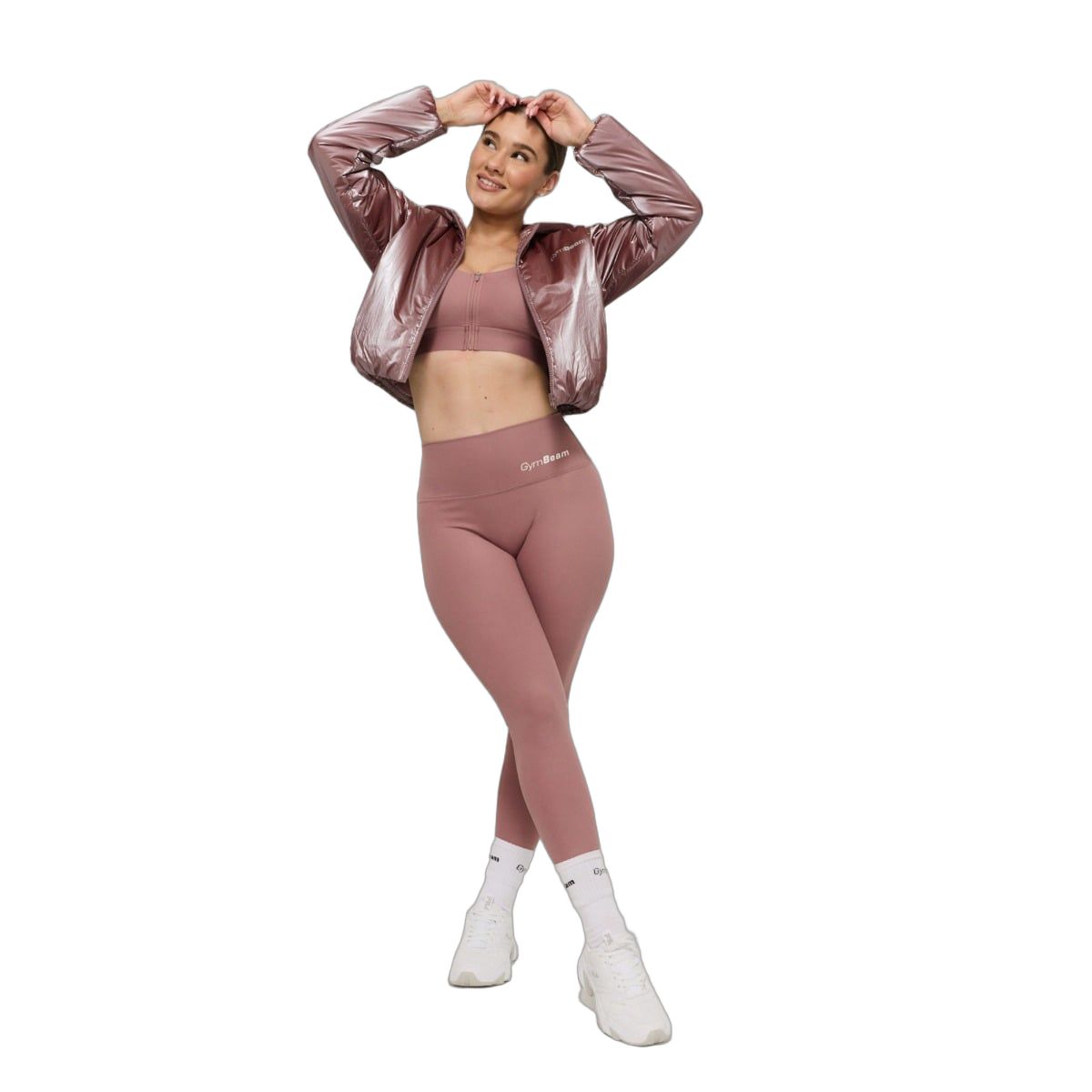 GymBeam Jacke Damen oversize mit Kapuze und Reißverschluss in Haze