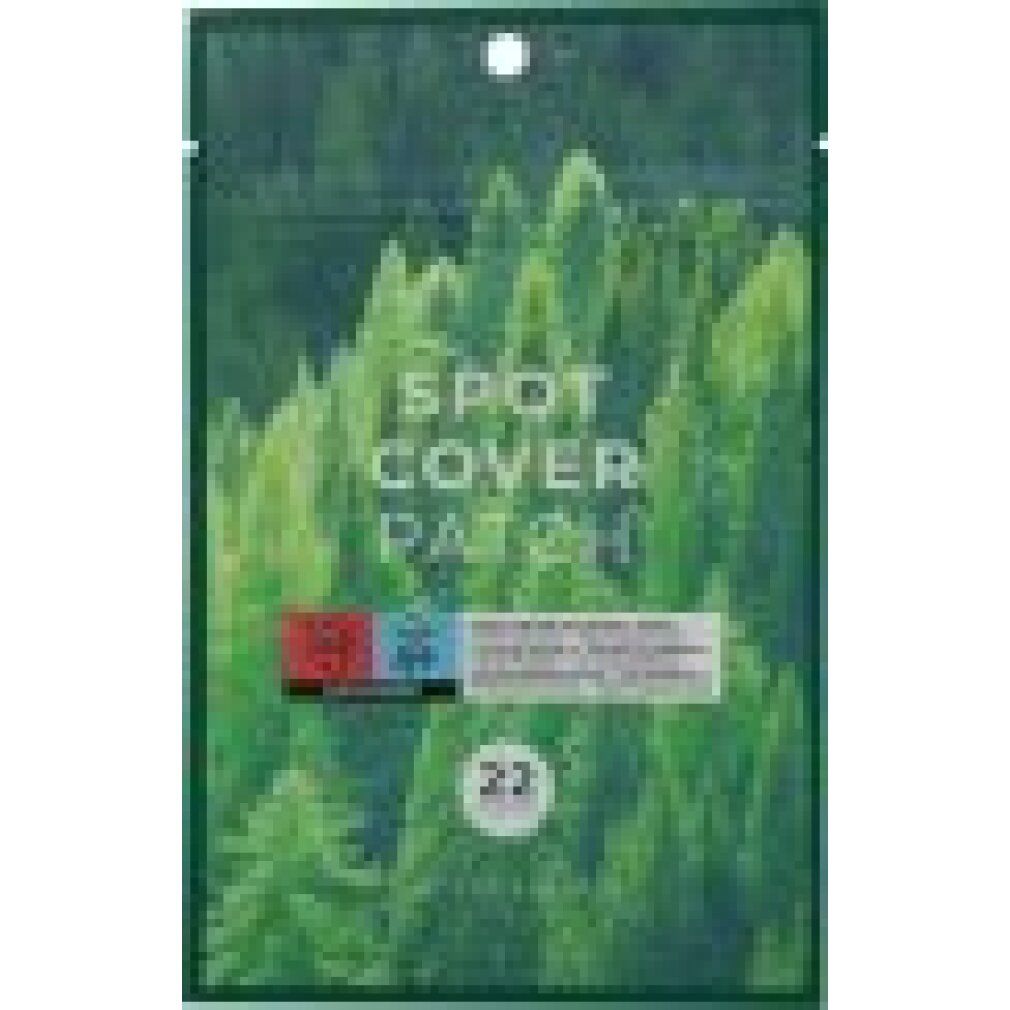 Verpackung mit Waldmotiv, 'SPOT COVER PATCH', '22 PATCHES' und Text.
