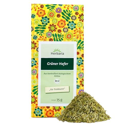 Herbaria Grüner Hafer Tee, 75g Packung mit losem Kraut.