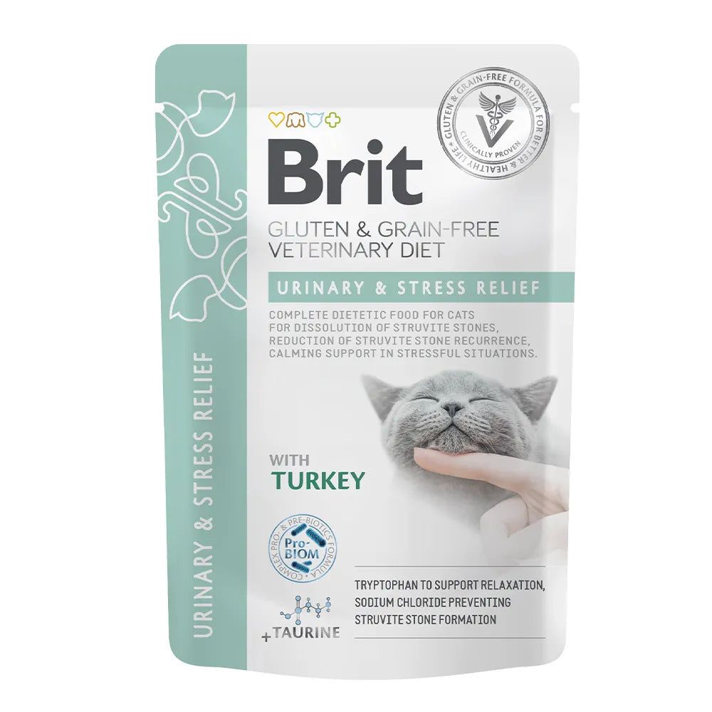 Brit Veterinary Diet - Cat Pouch - Fillets in Gravy - Urinary & Stress Relief