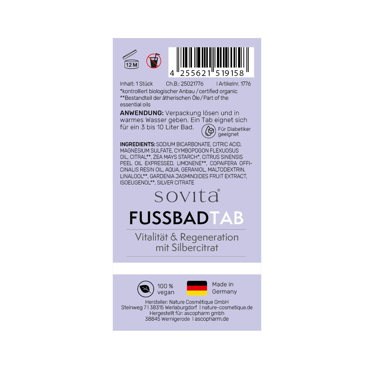 sovita Fußbadtab "Vitalität & Regeneration"