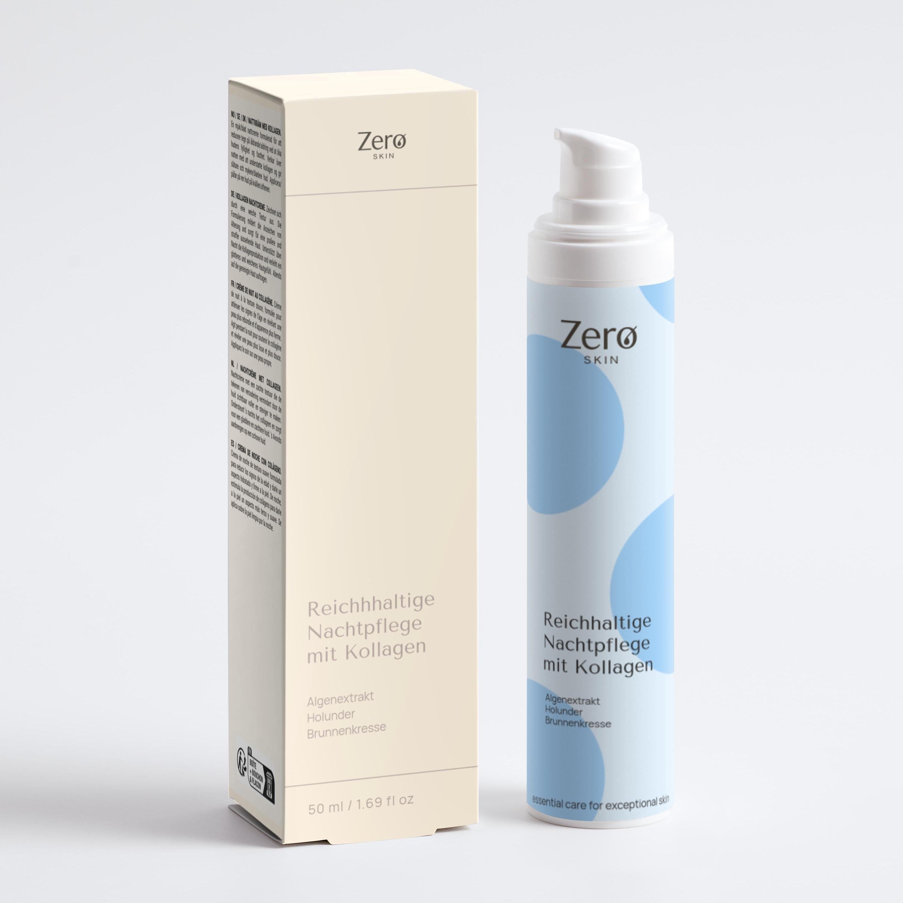 Zero Skin Reichhaltige Nachtpflege mit Kollagen, regenerierend glättend für reife Haut