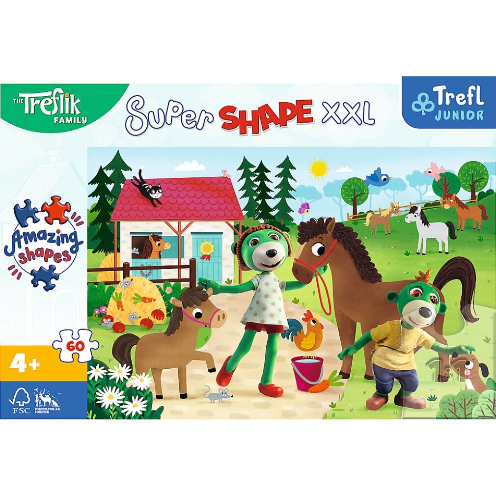 Puzzle Super Shape xxl Treflies auf dem Pferdehof 60 Teile