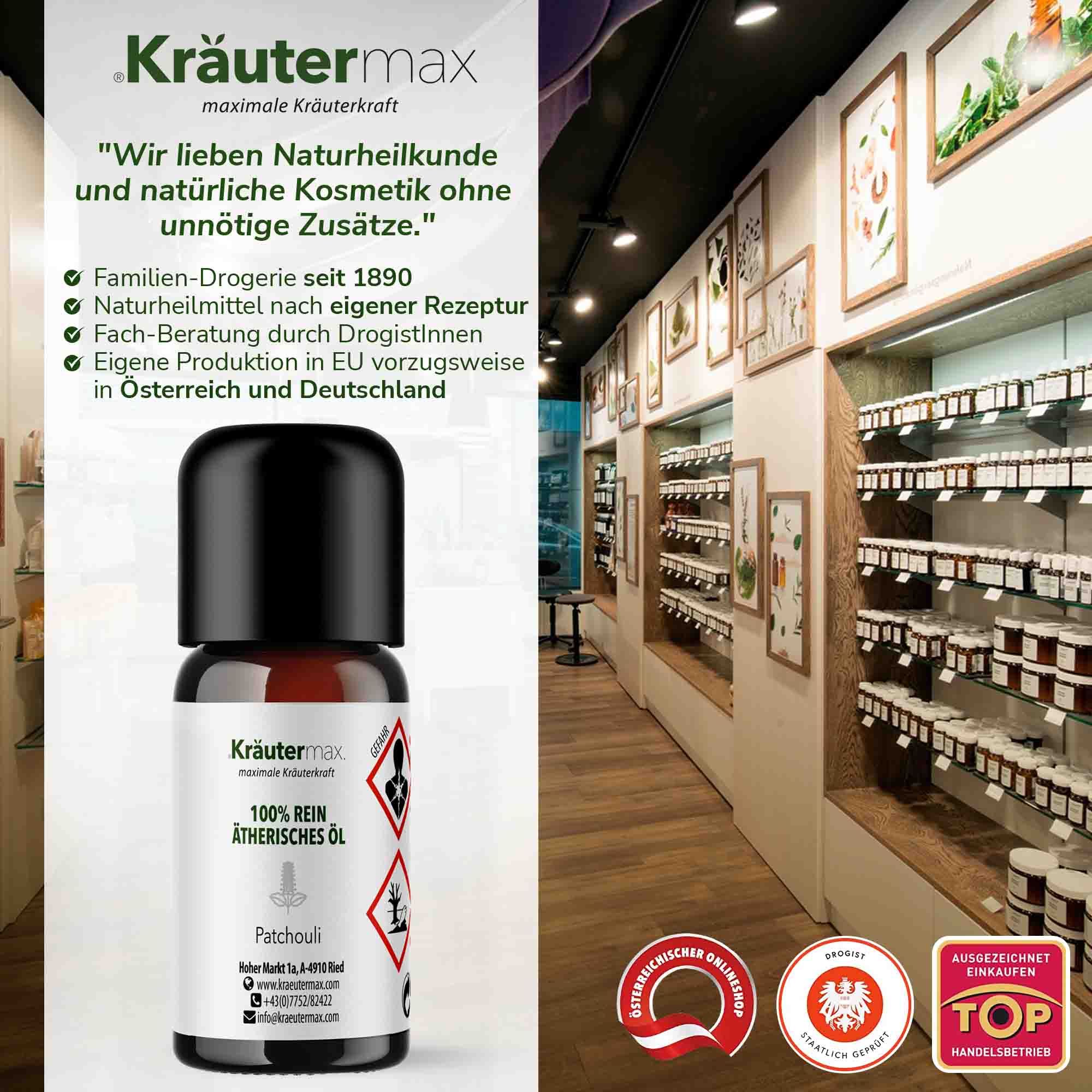Kräutermax Patchouliöl 100 % rein ätherisches Öl