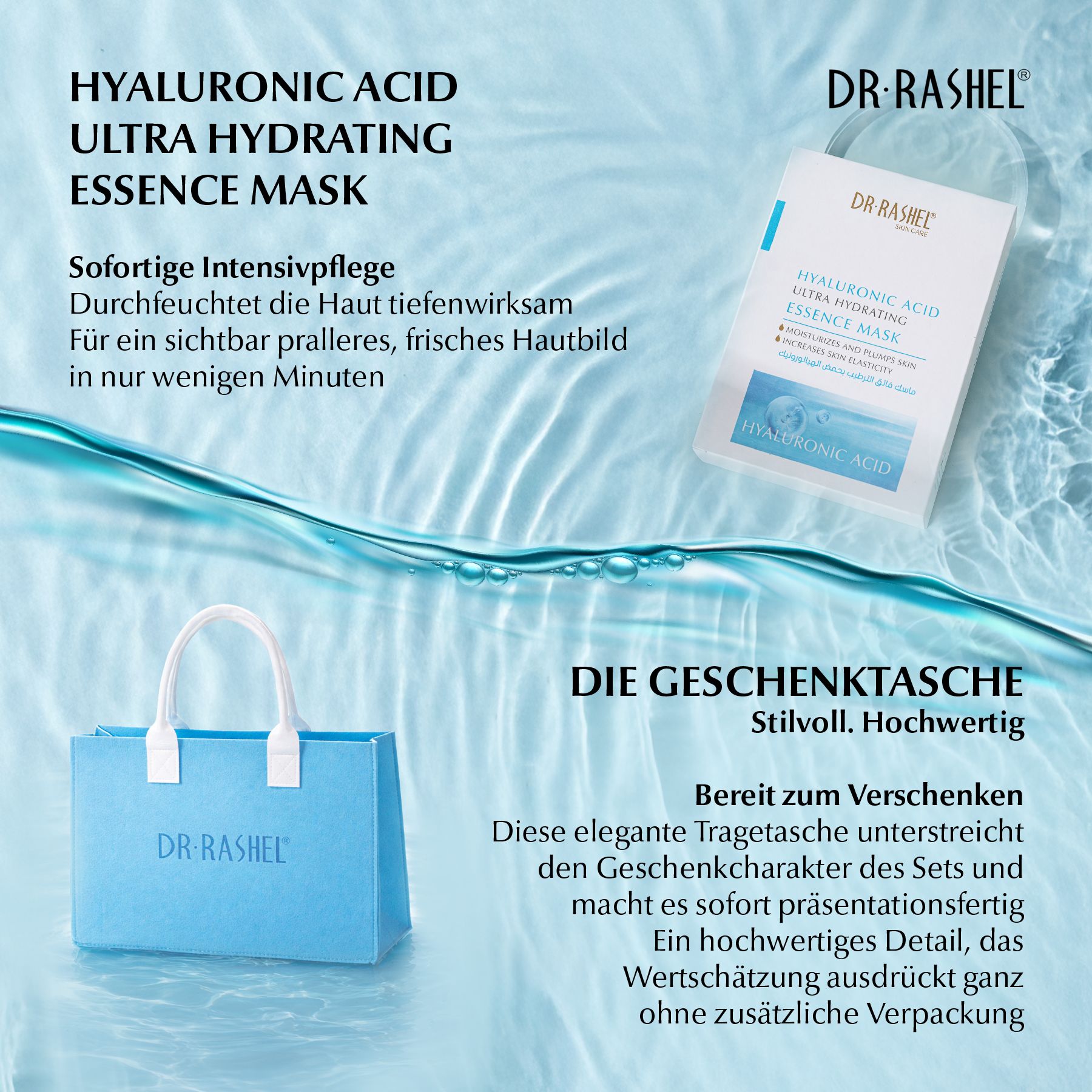 DR RASHEL Gesichtspflege-Set Hyaluronsäure Hyaluronic Acid Serum Cream Toner